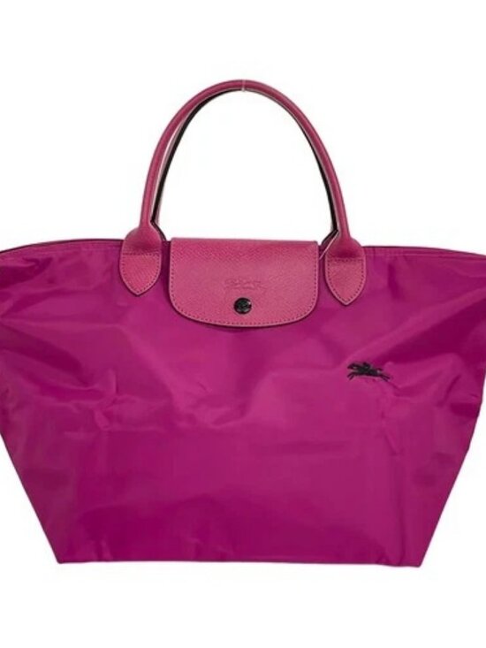Longchamp Handbags - LONGCHAMP Le Pliage Club Pink Nylon Leather Handbag
